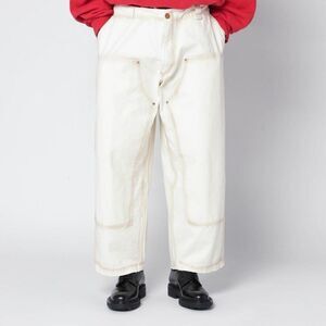 WILLY CHAVARRIA Relaxed Wide Leg Workwear Pants Men WHITE